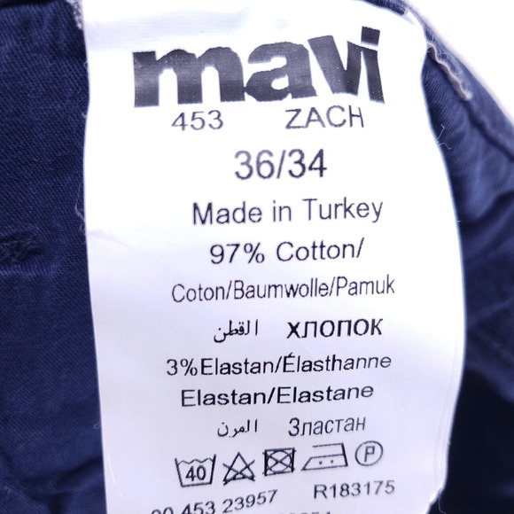 Mavi Jeans Denim Cotton Men SZ 36x34 Blue Straight Stretch VTG Mid Rise Slim 90s - Picture 9 of 13